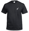Silver Fern Small Left Chest Motif T-Shirt (Black, Regular & Big Mens Sizes)
