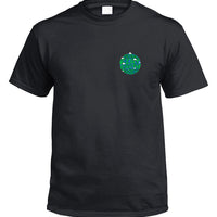 Global Flat Earth Society Left Chest Logo T-Shirt (Black)