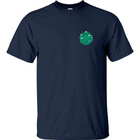 Global Flat Earth Society Left Chest Logo T-Shirt (Navy)