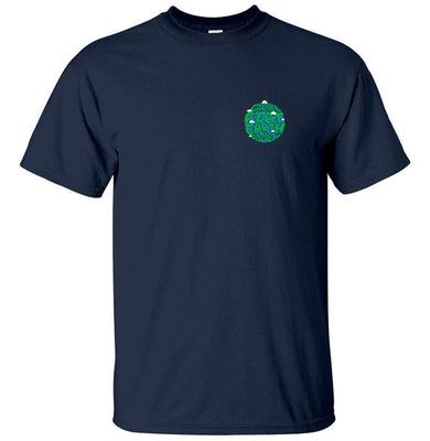 Global Flat Earth Society Left Chest Logo T-Shirt (Navy)