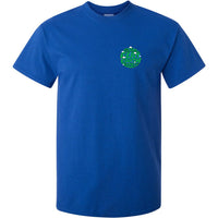 Global Flat Earth Society Left Chest Logo T-Shirt (Royal Blue)