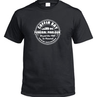 Coffin Bay Funeral Parlour Fake Business Logo T-Shirt (Black)