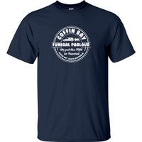 Coffin Bay Funeral Parlour Fake Business Logo T-Shirt (Navy)