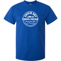 Coffin Bay Funeral Parlour Fake Business Logo T-Shirt (Royal Blue)