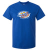 Eggs & Bacon Bay Cafe Tasmania Fake Business Logo T-Shirt (Royal Blue)