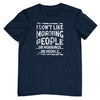 I Don't Like Morning People T-Shirt (Navy, Shortsleeve)