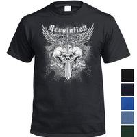 Revolution Skulls T-Shirt (Colour Choices, Regular and Big Sizes)