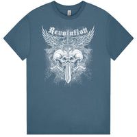 Revolution Skulls T-Shirt (Indigo Shortsleeve) - Up to 10XL