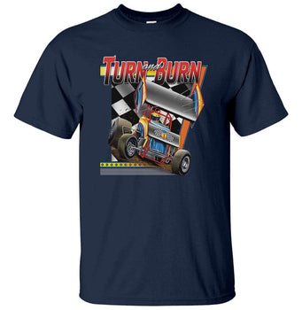 Discounted - Turn & Burn Sprint Cars T-Shirt (Navy) - Size XL