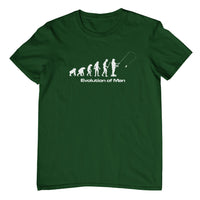 Evolution of Man Fishing T-Shirt (Bottle Green)