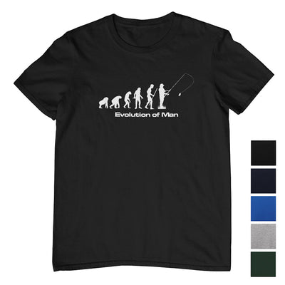 Evolution of Man Fishing T-Shirt (Colour Choices)