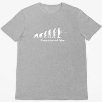 Evolution of Man Fishing T-Shirt (Marle Grey)