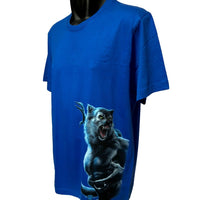 Werewolf Side Print T-Shirt - Art by Tom Wood (Royal Blue)