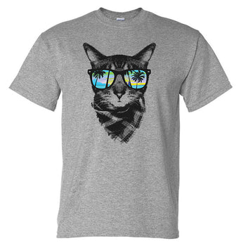 Discounted - Ocean Breeze Cat T-Shirt (Marle Grey) - Size Large