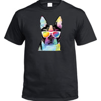 Summer Dog (Boston Terrier) T-Shirt (Black, Shortsleeve)