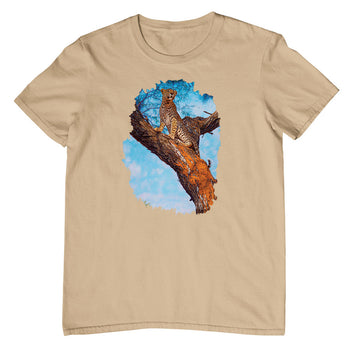 Tree Leopard T-Shirt (Tan Colours, Regular and Big Sizes)