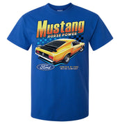 Discounted - Ford Yellow Mustang Horse Power T-Shirt (Royal Blue) - Size Large