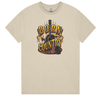 Born Country T-Shirt (Tan Colours, Regular and Big Sizes)