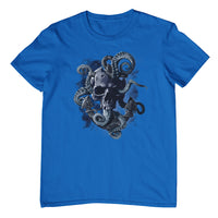Octopus Skull Anchor T-Shirt (Royal Blue)