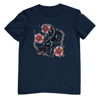 Retro Panther Tattoo T-Shirt (Navy)