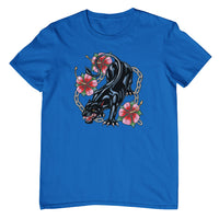 Retro Panther Tattoo T-Shirt (Royal Blue)