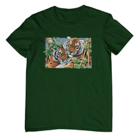 Tiger Pair T-Shirt (Bottle Green, Shortsleeve)