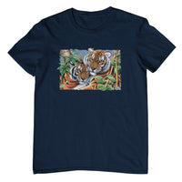 Tiger Pair T-Shirt (Navy, Shortsleeve)