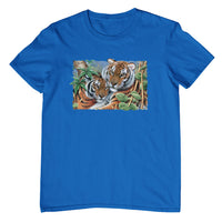 Tiger Pair T-Shirt (Royal Blue, Shortsleeve)