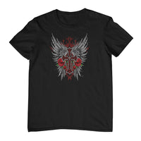 Red Cross, Wings & Roses T-Shirt (Black, Regular and Big Sizes)