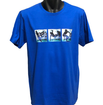 Surf Triptych T-Shirt (Royal Blue, Regular and Big Sizes)
