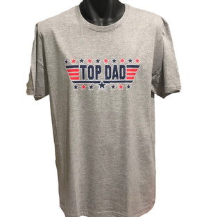 Top Dad T-Shirt (Marle Grey, Regular and Big Sizes)