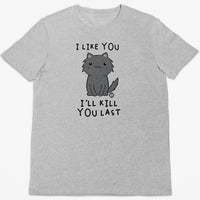 Killer Kitty Cat Kill You Last T-Shirt (Marle Grey, Regular and Big Sizes)