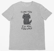 Killer Kitty Cat Kill You Last T-Shirt (Marle Grey, Regular and Big Sizes)