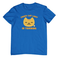 Crazy Cat Lady in Training T-Shirt (Royal Blue, Shortsleeve)