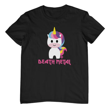 Death Metal Unicorn T-Shirt (Black, Regular and Big Sizes)