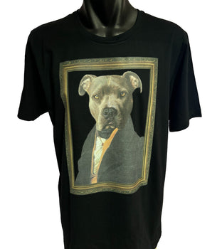 Discounted - Dapper Pitbull T-Shirt (Black) - Size Large