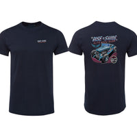 Rise 'n Shine Auto Shop T-Shirt (Navy, Double-Sided)