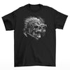 Native American Chief Eagle Skull T-Shirt (Black, Regular and Big Sizes) - Black, Shortsleeve, Laid Flat