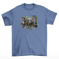 Dinosaur Jungle T-Shirt (Indigo, Shortsleeve, Sizes 8XL and 10XL)