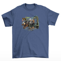 Dinosaur Jungle T-Shirt (Indigo, Shortsleeve, Sizes up to 6XL)