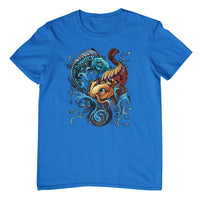 Yin Yang Koi Fish T-Shirt (Royal Blue)