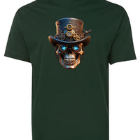 Steampunk Skull T-Shirt (Bottle Green)
