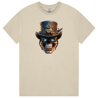 Steampunk Skull T-Shirt (Tan - Sizes 8XL and 10XL)