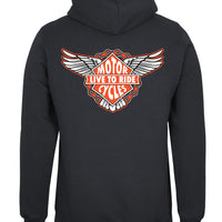 Live To Ride Back Print Hoodie (Black, Regular and Big Sizes)