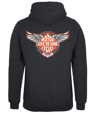 Live To Ride Back Print Hoodie (Black, Regular and Big Sizes)