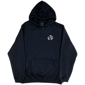 Anarchy Symbol Left Chest Logo Hoodie (Black, Regular and Big Sizes)