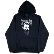 Ned Kelly Such is Life Portrait Hoodie (Black, White Print, Regular & Big Sizes)