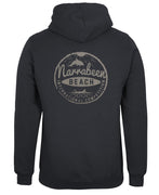 Narrabeen Beach Surf Back Print Hoodie (Black, Regular & Big Sizes)