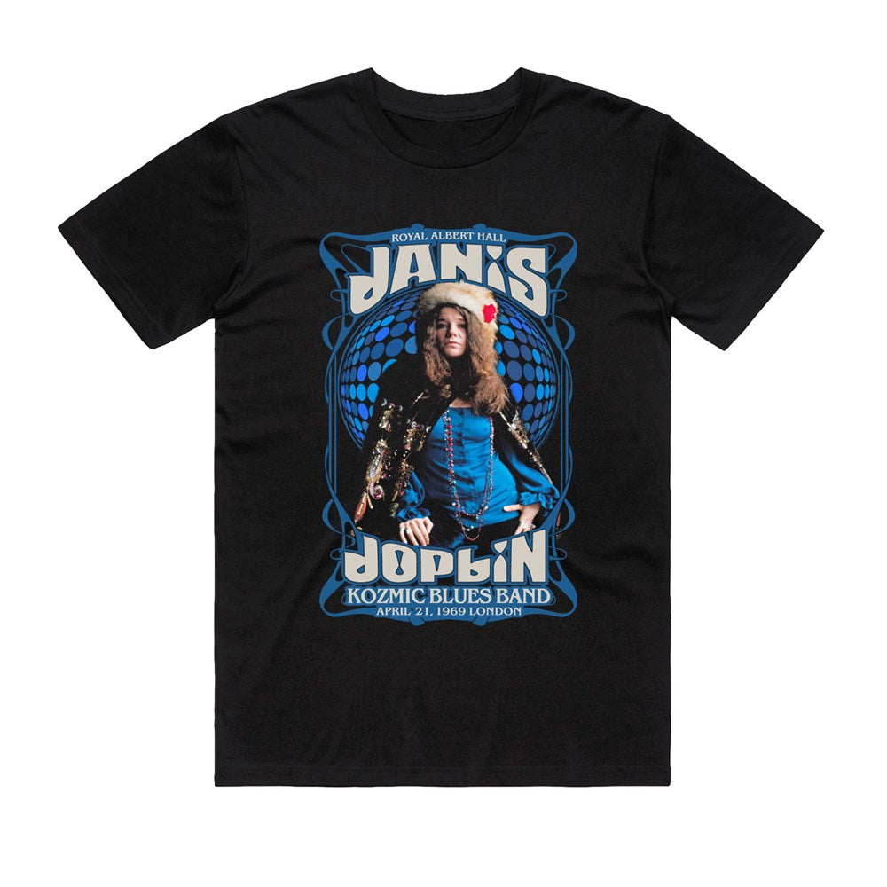 Janis Joplin Royal Albert Hall Concert T-Shirt (Black, Regular & Big Sizes)