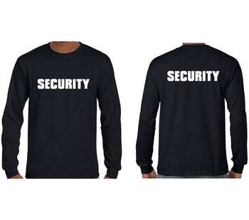 SECURITY Longsleeve T-Shirt (Black, Double-Sided, Athletic Print)